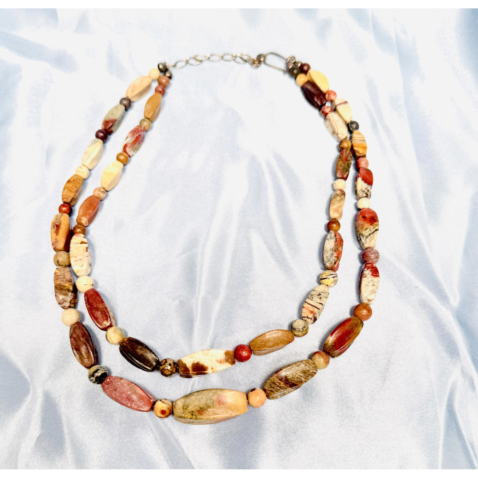 Vintage Dtr Mine Finds By Jay King Double Strand Natural Colors Of Jasper
